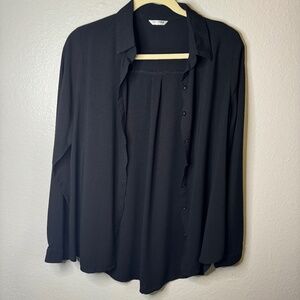 Black button down blouse